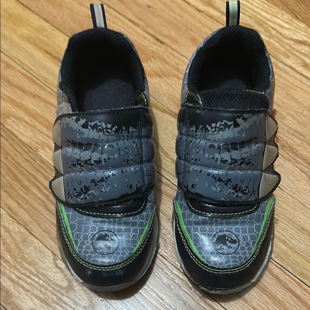 Kids Gray and Green Shoes